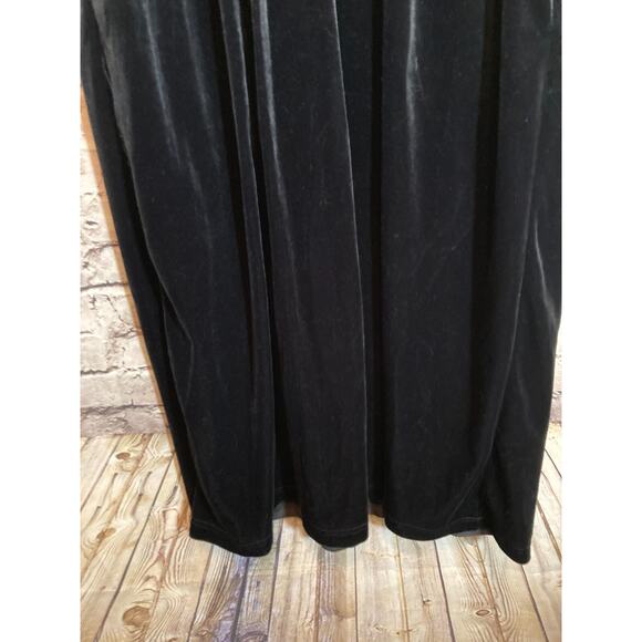 Vintage Shenanigans Velvet Babydoll Dress Womens Medium Black Floral Embroidered - Picture 13 of 13